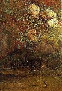 Albert Bierstadt Ferns_and_Rocks_on_an_Embankment oil painting artist